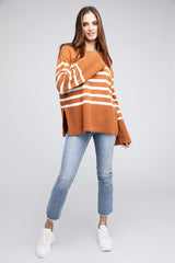 Ribbed Hem Stripe Sweater king-general-store-5710.myshopify.com