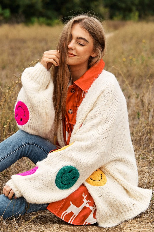 The Fuzzy Smile Long Bell Sleeve Knit Cardigan king-general-store-5710.myshopify.com