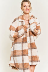 Plus Fuzzy Plaid Teddy Jacket king-general-store-5710.myshopify.com