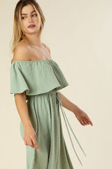 Swiss Dot Off-Shoulder Maxi Dress king-general-store-5710.myshopify.com