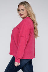 Plus Ribbed Brushed Melange Hacci Sweater king-general-store-5710.myshopify.com