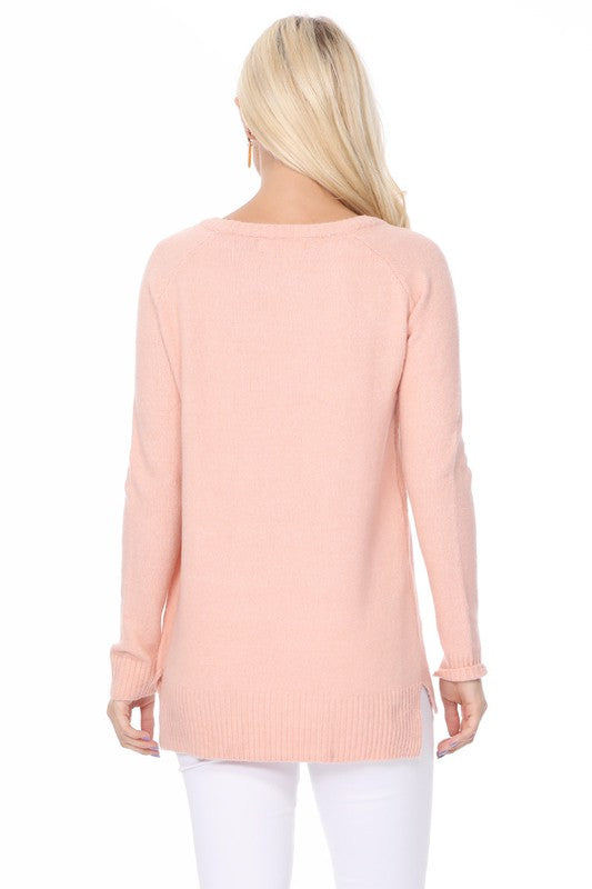 Cozy Heart Jacquard Round Neck Pullover Sweater king-general-store-5710.myshopify.com