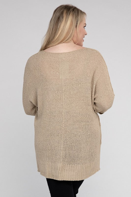 Plus Size Crew Neck Knit Sweater king-general-store-5710.myshopify.com