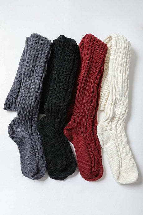 Knee High Cable Knit Socks king-general-store-5710.myshopify.com