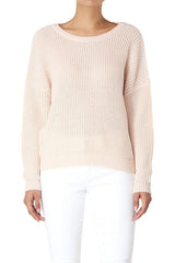 Waffle Stitch Bat Wing Bow Back Pullover  Sweater king-general-store-5710.myshopify.com