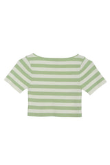 Striped Ribbed Short Sleeve Crop Top king-general-store-5710.myshopify.com