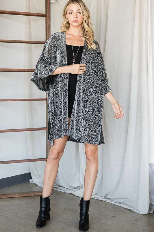 Metallic Animal Print Kimono king-general-store-5710.myshopify.com