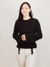 Bow Bell Sleeve Waffle Knit Sweater Pullover king-general-store-5710.myshopify.com