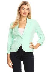 Solid Waist Length Blazer king-general-store-5710.myshopify.com