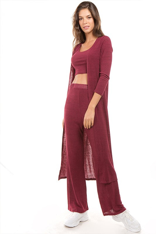 Burgundy Knit Three Piece Set king-general-store-5710.myshopify.com