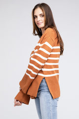 Ribbed Hem Stripe Sweater king-general-store-5710.myshopify.com