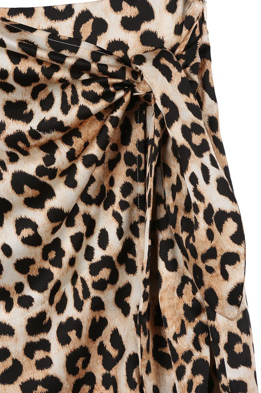 Satin leopard Tie Skirt king-general-store-5710.myshopify.com