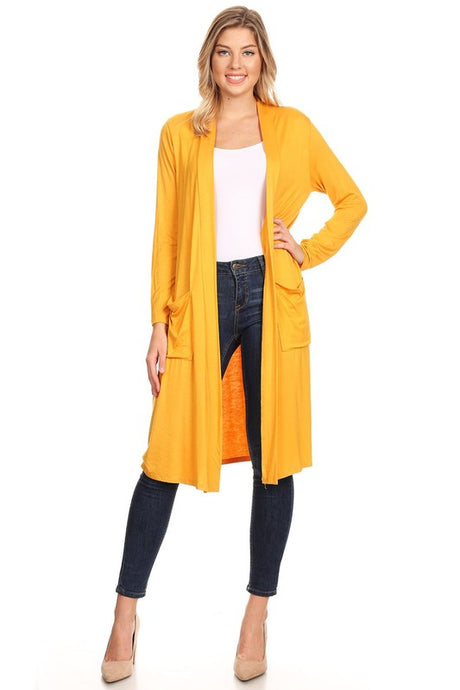 Solid Colors Duster Cardigan king-general-store-5710.myshopify.com