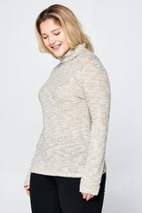 Plus Long Sleeve Knit Turtleneck Top