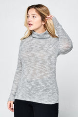 Plus Long Sleeve Knit Turtleneck Top