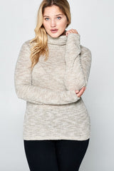 Plus Long Sleeve Knit Turtleneck Top