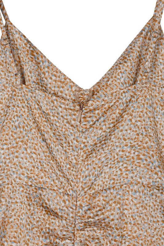 Beige Leopard Print Shirred Dress king-general-store-5710.myshopify.com