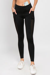 Active Jersey Mesh Striped 3-Pocket Leggings