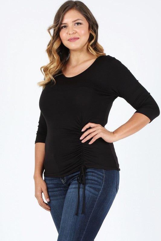 Plus Size Fitted Style Waist Tie Top