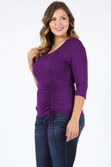 Plus Size Fitted Style Waist Tie Top