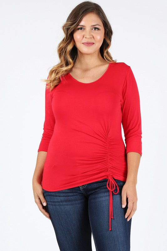 Plus Size Fitted Style Waist Tie Top