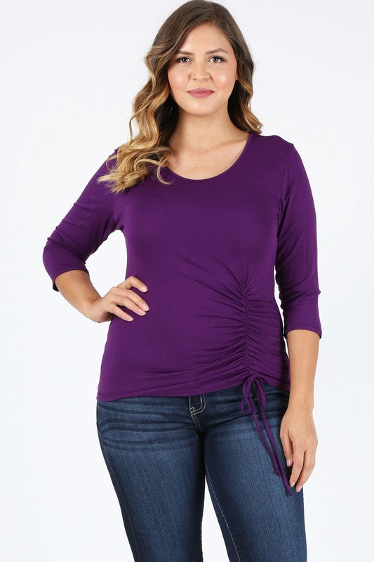 Plus Size Fitted Style Waist Tie Top