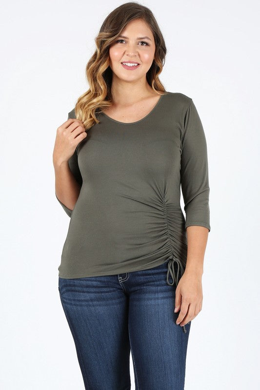 Plus Size Fitted Style Waist Tie Top