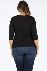 Plus Size Fitted Style Waist Tie Top