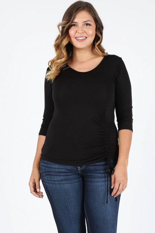 Plus Size Fitted Style Waist Tie Top