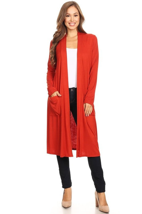 Solid Colors Duster Cardigan king-general-store-5710.myshopify.com