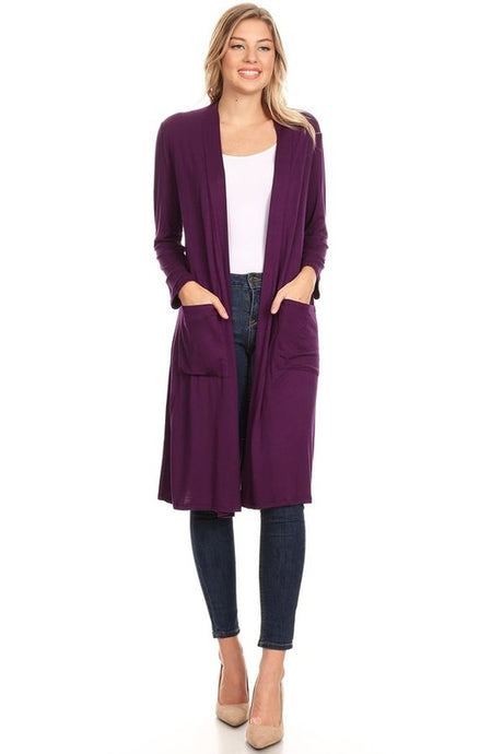 Solid Colors Duster Cardigan king-general-store-5710.myshopify.com