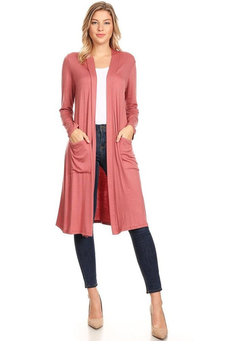 Solid Colors Duster Cardigan king-general-store-5710.myshopify.com