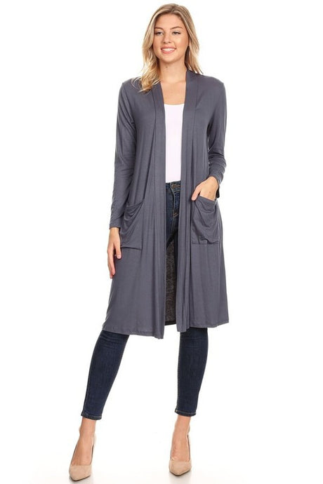 Solid Colors Duster Cardigan king-general-store-5710.myshopify.com