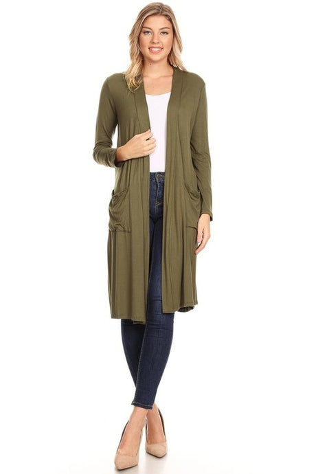 Solid Colors Duster Cardigan king-general-store-5710.myshopify.com