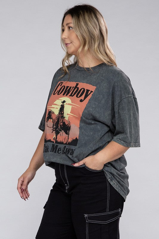 Plus Cowboy Take Me Away Graphic Top