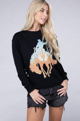 Oversized Rodeo Print Sweatshirt