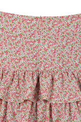 Pink Floral Tiered Skirt king-general-store-5710.myshopify.com