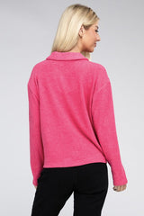 Brushed Melange Hacci Collared Sweater king-general-store-5710.myshopify.com