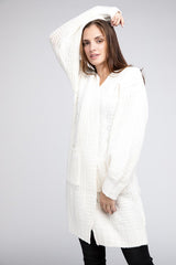 Twist Knitted Open Front Cardigan With Pockets king-general-store-5710.myshopify.com