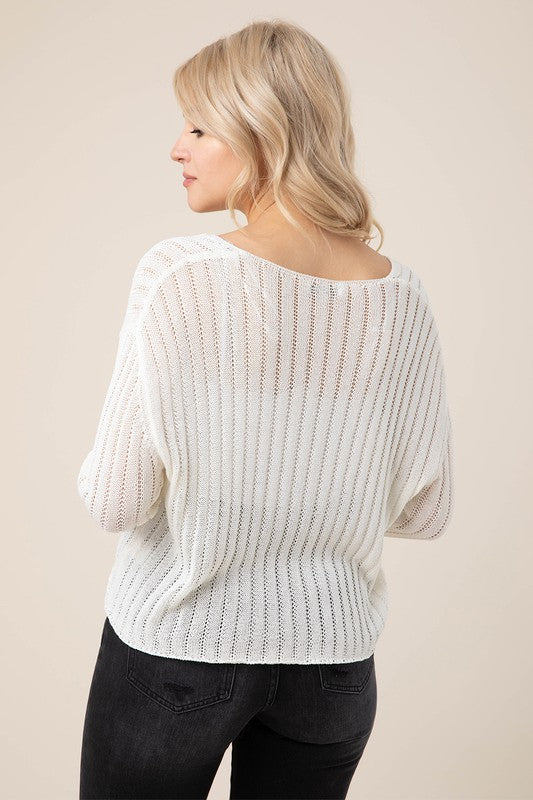 Variegated Rib V-Neck Sweater king-general-store-5710.myshopify.com