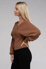 Viscose Cross Wrap Pullover Sweater king-general-store-5710.myshopify.com