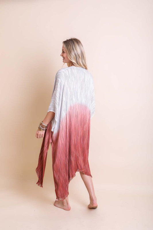 Ombre Vertical Multicolor Stitched Kimono king-general-store-5710.myshopify.com