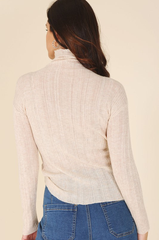 Wool Blend Mock Neck Sheer Sweater king-general-store-5710.myshopify.com