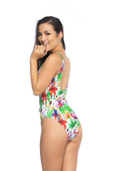 Tropical Print One Piece Swimsuit