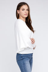 Ribbed Batwing Long Sleeve Boat Neck Sweater king-general-store-5710.myshopify.com