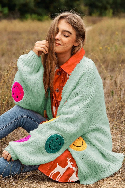 The Fuzzy Smile Long Bell Sleeve Knit Cardigan king-general-store-5710.myshopify.com