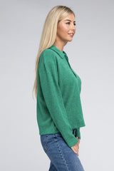 Brushed Melange Hacci Collared Sweater king-general-store-5710.myshopify.com