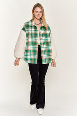 Multi Plaid Fuzzy Sleeve Jacket king-general-store-5710.myshopify.com