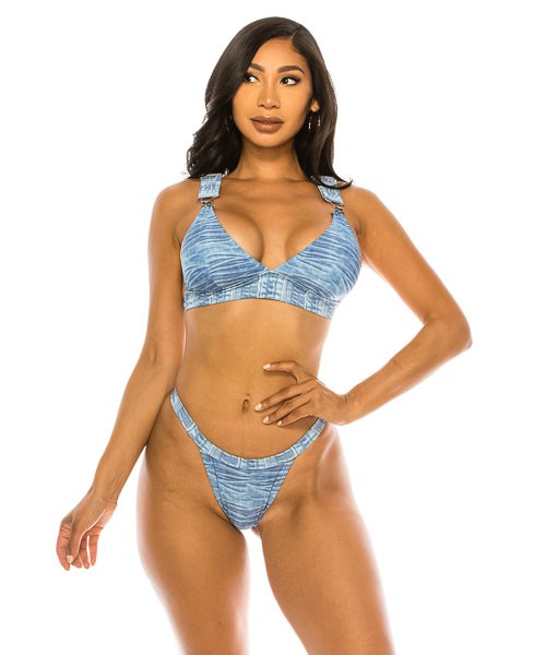 Denim Stonewash Big Buckle Bikini king-general-store-5710.myshopify.com