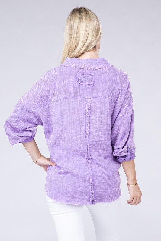 Washed Double Gauze Button Down Shirt king-general-store-5710.myshopify.com